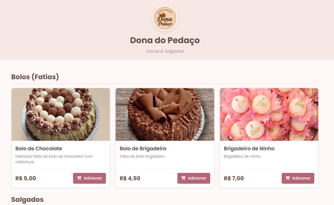 Cardápio Digital Dona do Pedaço