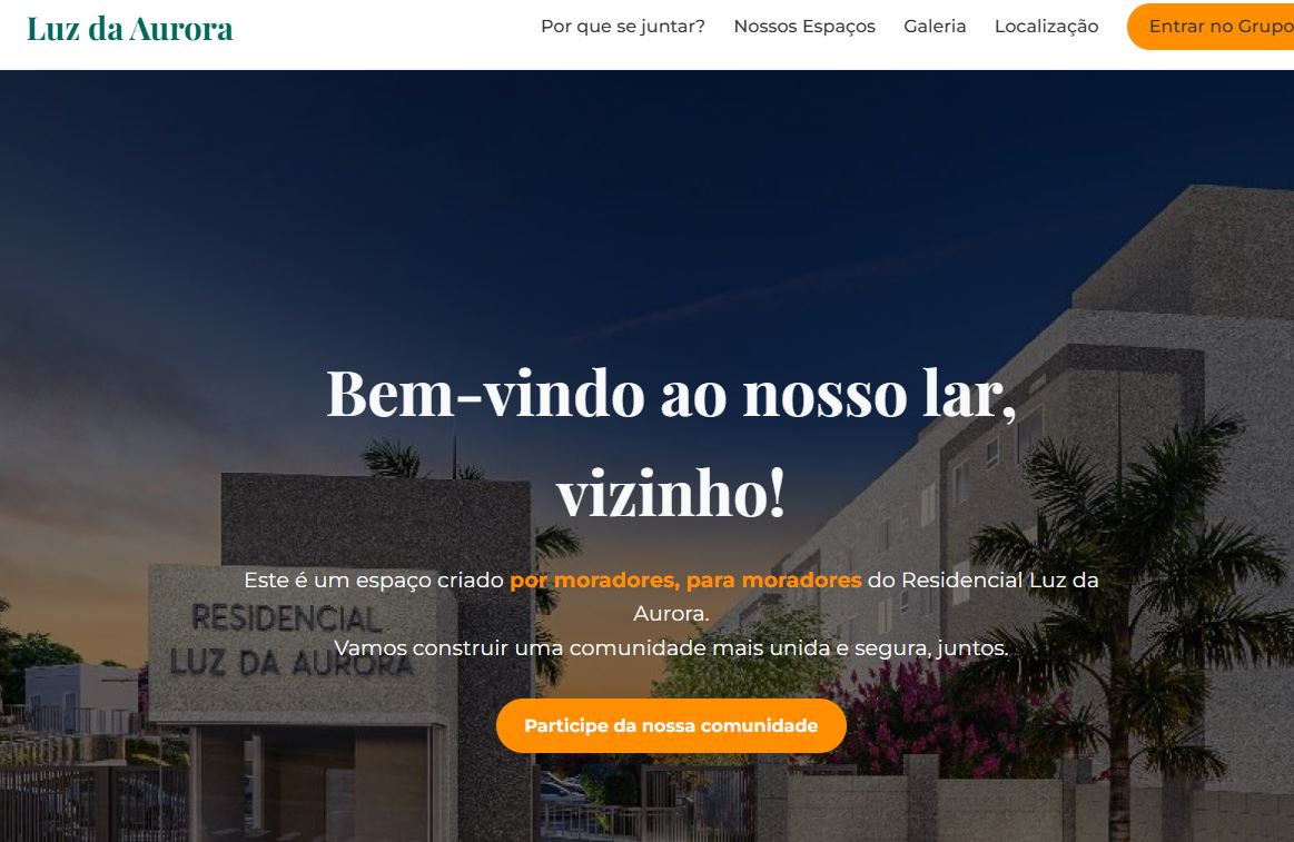 Site Residencial Luz da Aurora